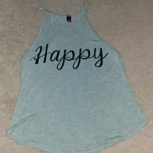 Grey "Happy" Halter top